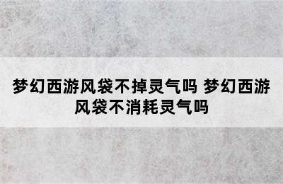 梦幻西游风袋不掉灵气吗 梦幻西游风袋不消耗灵气吗